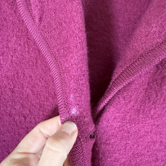 Appleseeds 100% Wool Jacket Women's Petite medium Pink Button Front Pocketless - Picture 4 of 10